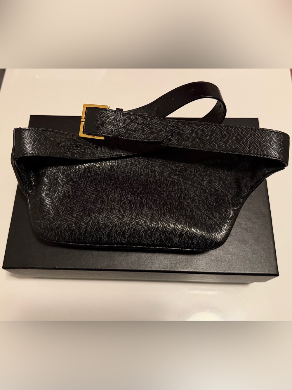 Saint Laurent Cassandre Belt Bag in Grain De Poudre Leather Authentic - Picture 5 of 5